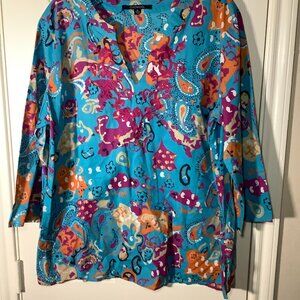 Chadwicks Multi Colored Embroidered Lightweight Designed Women Blouse